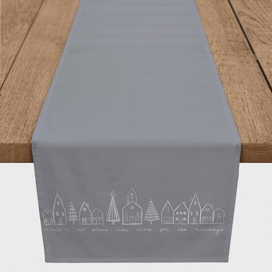Winter Town No Place Like Home 16" x 90" Cotton Twill Runner